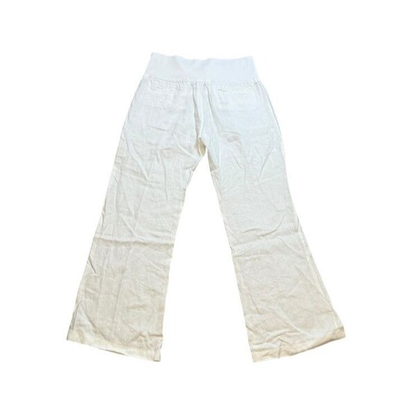 Theory Women's Wide Leg Pants Size Medium- 100% Linen- Elastic Waist- 30.5" Ins - Picture 2 of 8